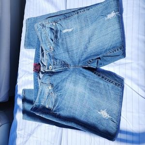 Torrid jeans, Pink Label, Distressed, Straight Leg